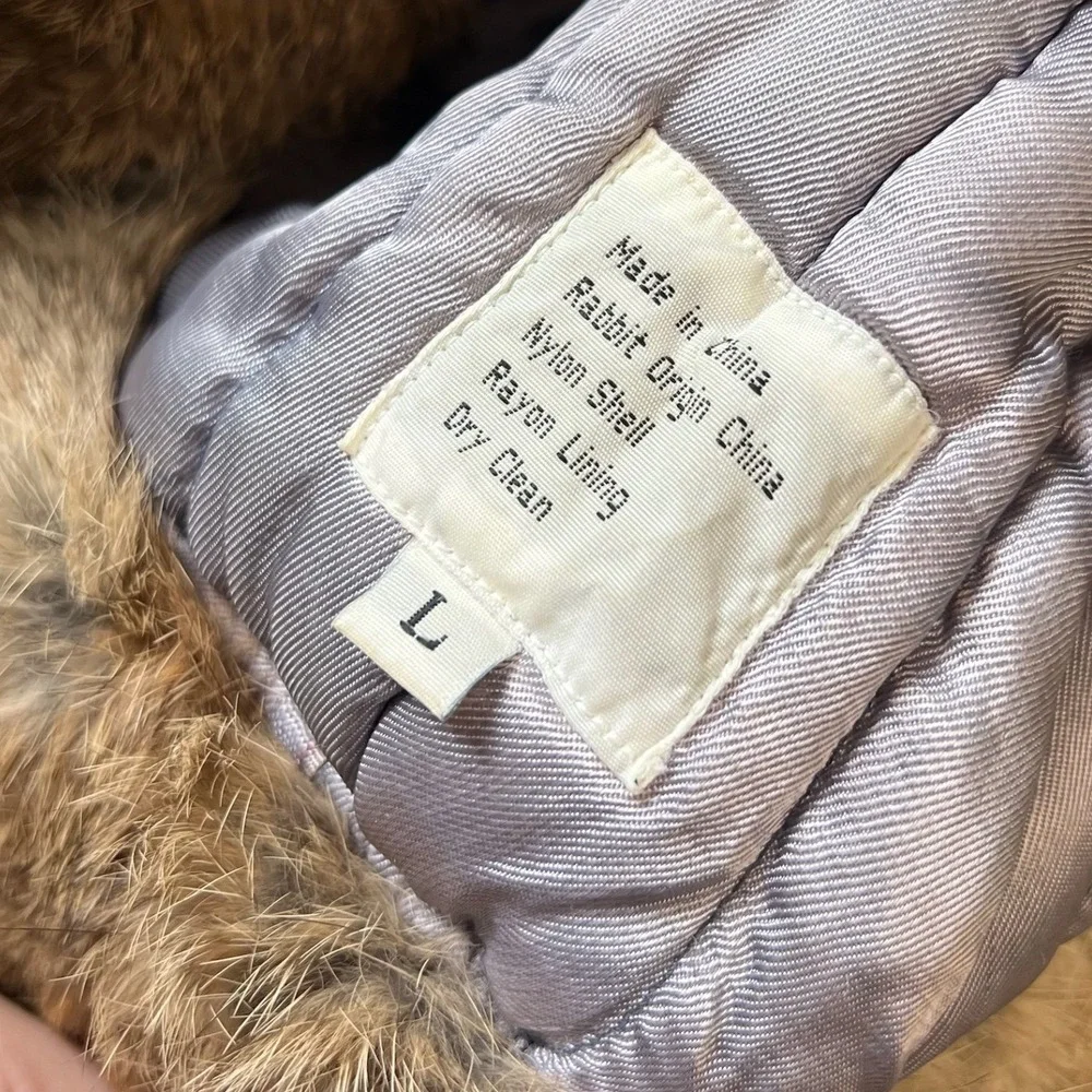 American Classics Trapper Hat Unisex L Green Rabbit Fur Trim Vintage 70s Bomber